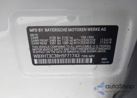 2017 BMW X1 xDrive28I from USA, damaged, VIN WBXHT3C38H5F71743